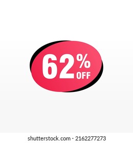 62 descuento, distintivos de vectores de venta para etiquetas, , pegatinas, banners, etiquetas, etiquetas, etiquetas web, nueva oferta. Banner de signo de origami de descuento