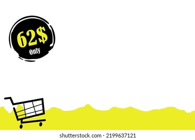 Señal de cupón o etiqueta o etiqueta de cupón de descuento, sello Vector Ilustración en el espacio de copia adecuado para colocar el producto de catálogo con fondo blanco y con vector de carro de la compra