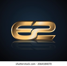 Logotipo Gold 3D Number con fondo oscuro y reflexión realista