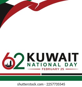 62 Kuwait National Day. 25 February. Vector Illustration.