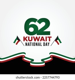 62 Kuwait National Day. 25 February. Vector Illustration.