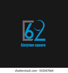 62 Number logo design vector element