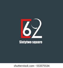 62 Number logo design vector element