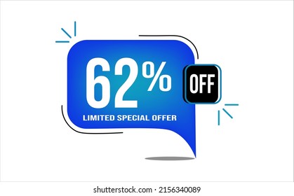 62% off blue balloon. Wholesale buy and sell banner. Limited special offer.