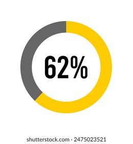 62% Prozent Diagrammmeter von Ready-to-Use für Webdesign, Benutzeroberfläche oder Infografik -