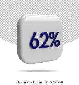 62 % de representación 3D, transparente