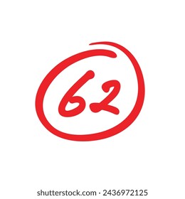 62 puntos, 62 puntos, ilustración vectorial