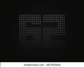 62 número vectorial hecho de una valla metálica de eslabón. Para logotipo, etiqueta de marca, elementos de diseño, aplicación y más. 

