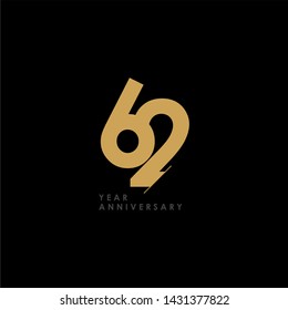 62 Year Anniversary Celebration Vector Template Design Illustration