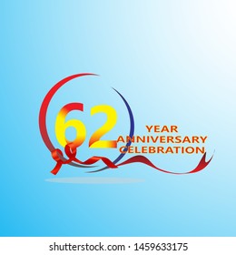 62 Year Anniversary celebration Vector Template Design Illustration