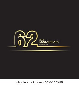 62 Year Anniversary Vector Template Design Illustration