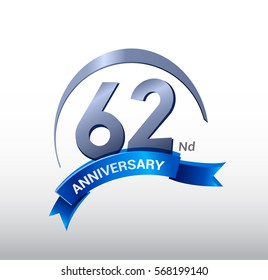 62 Years Anniversary Celebration Design. stock vector