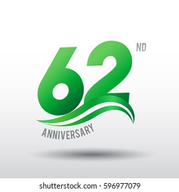 62 Years Anniversary Celebration Design logo