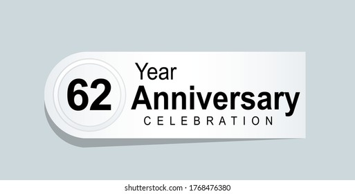 62-jährige Jubiläumsfeier Vector Template Design Illustration