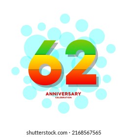 62-jährige Jubiläumsfeier Vector Template Design Illustration