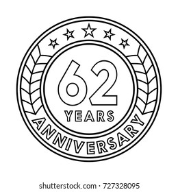 62 years anniversary logo template. 