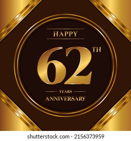 62 Years Anniversary Logotype Anniversary Celebration Stock Vector ...