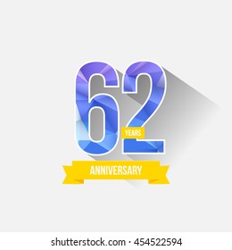 62 Years Anniversary with Low Poly Design