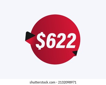 $622 USD sticker vector illustration