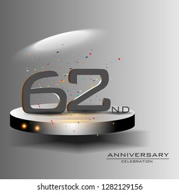 62cyears anniversary design vector templates and illustrations, concepts in the future by giving a sci fi feel effect