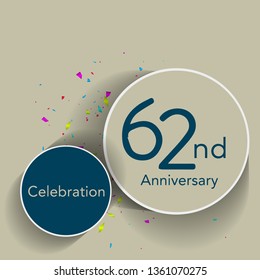 62nd anniversary logo with the classic stage, gives a simple feel but looks elegant, this design is suitable for greeting cards or invitation cards