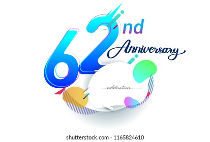 62nd Years Anniversary Logo Vector Design Stock Vector (Royalty Free ...