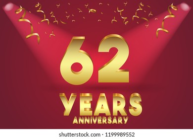 62th Anniversary numbers. background for anniversary