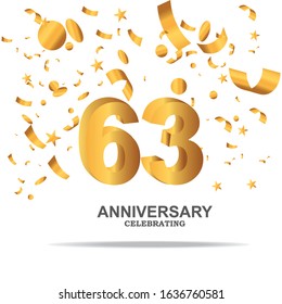 63 anniversary celebration vector concept template design illustration
