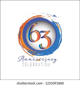 63 Anniversary Logo light orange blue