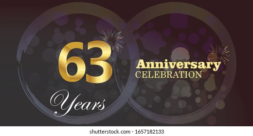 63 anniversary logo vector template. Design for banner, greeting cards or print