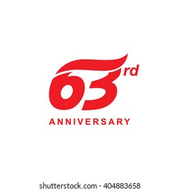 63 anniversary wave logo red