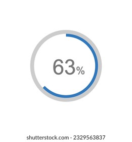 63% circle diagrams Infographics vector, 63 Percentage ready to use for web design.