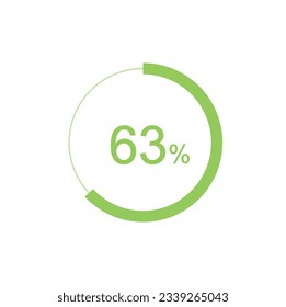 63% circle diagrams Infographics vector, 63 Percentage ready to use for web design.