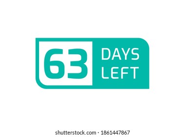 Banner de fondo blanco de 63 días a la izquierda, 63 días a la izquierda