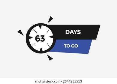 63 days, left countdown to go one time template,63  day countdown left banner label button  

