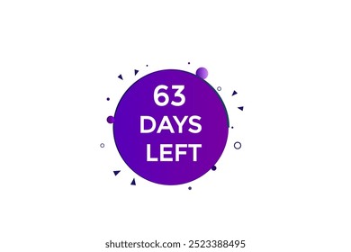 63 days left, icon, stile, timer, countdown, clock, time,  background, template, 63 days left countdown, sticker, left banner, business, sale, label button

