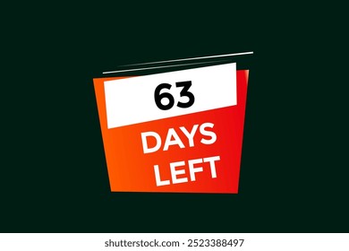 63 days left, icon, stile, timer, countdown, clock, time,  background, template, 63 days left countdown, sticker, left banner, business, sale, label button
