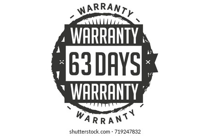 63 days warranty icon vintage rubber stamp guarantee