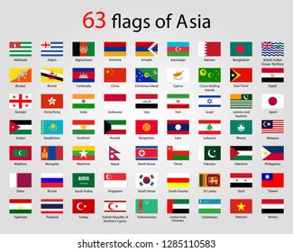 63 flags of asia