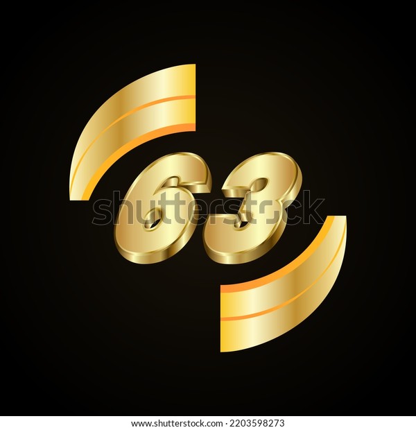 63 Golden Numbers Vector 3d Realistic Stock Vector (Royalty Free ...