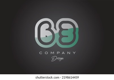 63 Logo-Design für grüne graue Zahlen. Kreative Vorlage für Unternehmen und Unternehmen