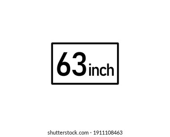 63 inches icon vector illustration, 63 inch size