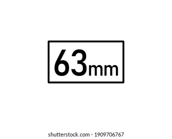 Ilustración vectorial de icono de 63 milímetros, tamaño de 63 mm