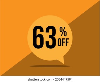 63 % Rabatt. Banner mit 63 % Rabatt auf einen gelben Vierkantballon.  