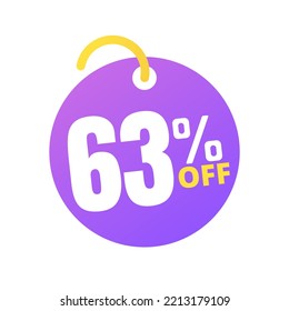 63% off percent offer, with online sale purple light label design