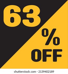 Up To 63% Off Special Offer sale sticker black and gold, vector illustration