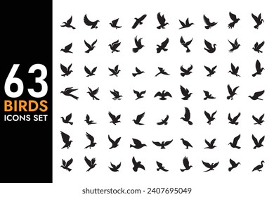 63 Popular Vector Birds Icons Set