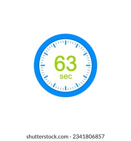 63 second timers Clocks, Timer 63 sec icon.