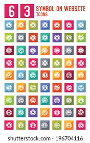 63 Symbol on website icon set,vector