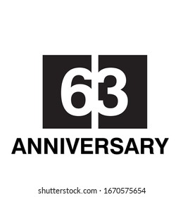 63 Year Anniversary Celebration Vector Template Design Illustration